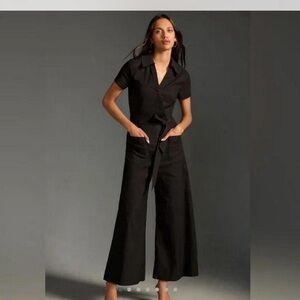 Anthropologie Colette wrap black jumpsuit NWT